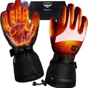Heated Gloves for Men Women: 5000MAH Electric Heated Winter Gloves Rechargeable